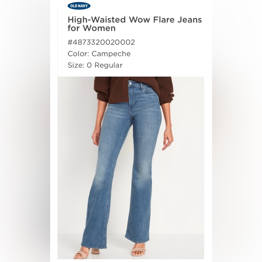 High-Waisted Wow Flare Jeans for Women NWOT
Color: Campeche
Size: 0 Regular